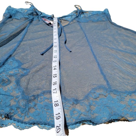 Victoria's Secret VINTAGE Womans Nightgown Mesh & Lace Nylon Beaded Babydoll L - Picture 11 of 12
